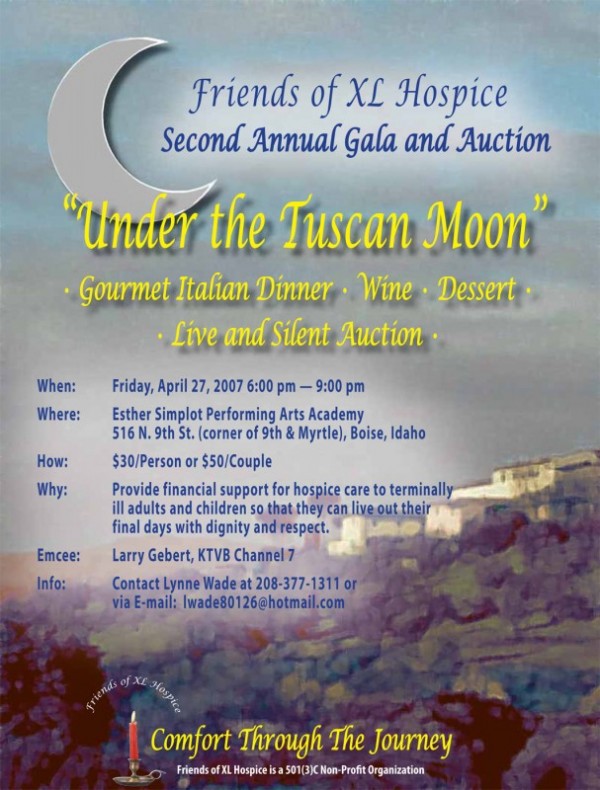 Frends of XL Hospice 2007 Gala Poster