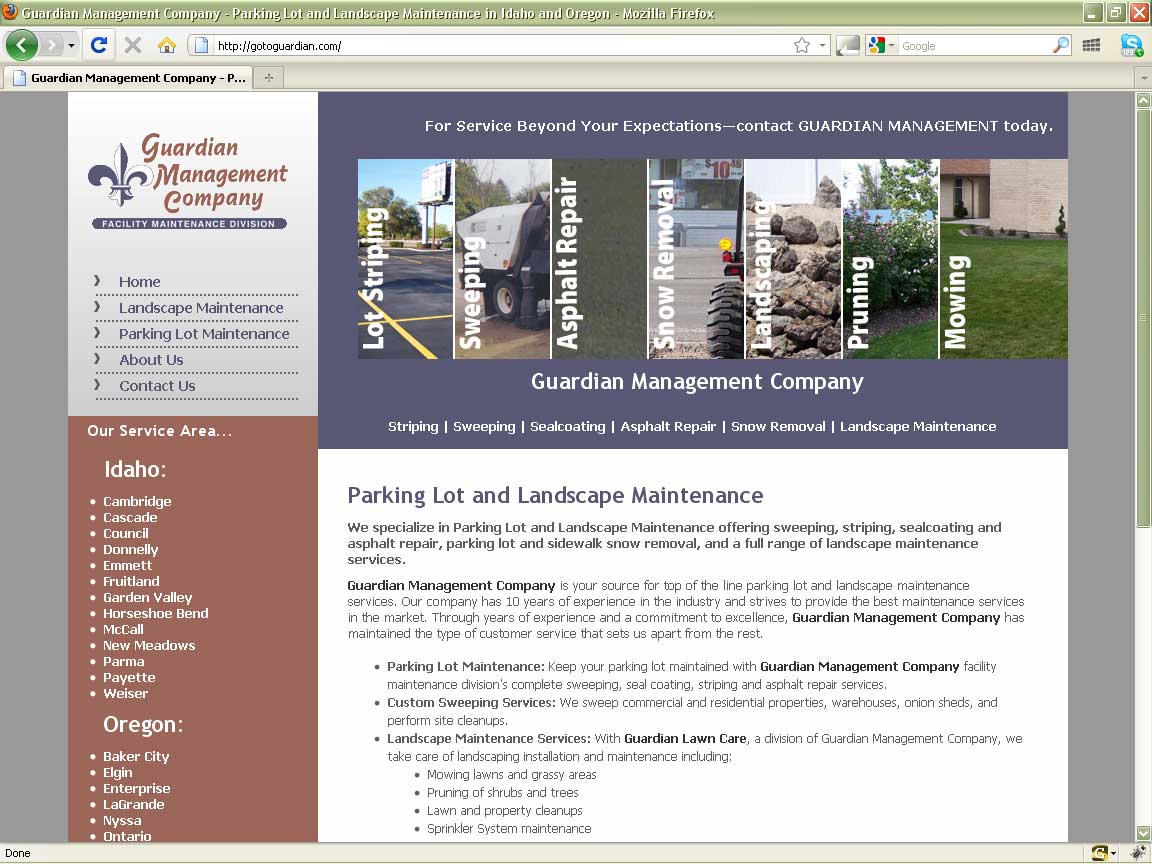 Guardian Management - Website Design
