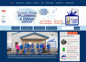 Treasure Valley Plumbing and Drain Service - Plumber Website Design