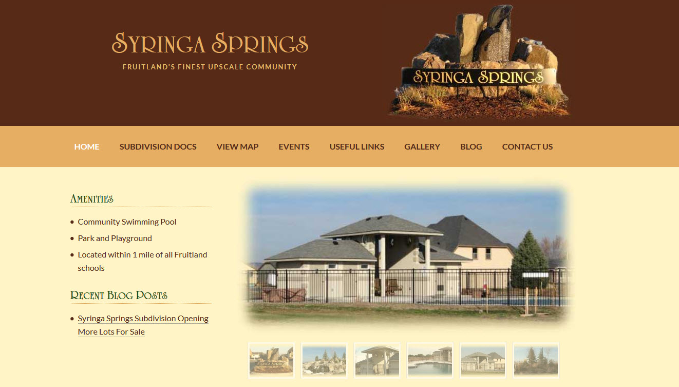 Syringa Springs Subdivision WordPress Website Design