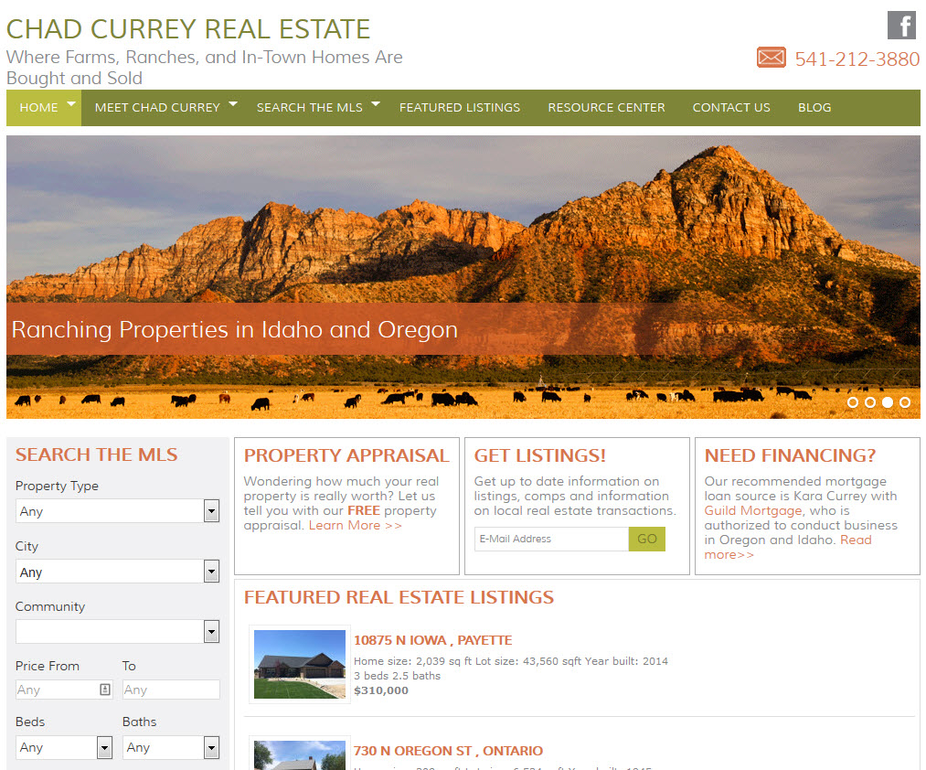 Chad Currey Real Estate Realtor Website