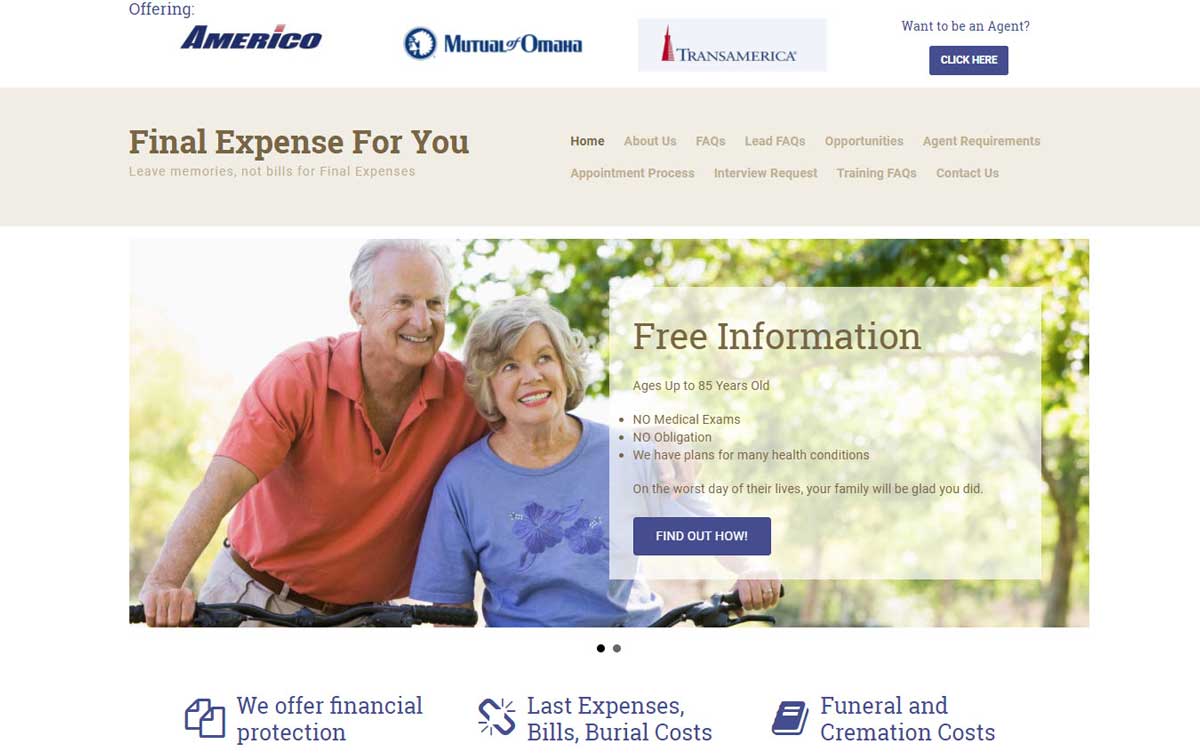 Final Expense For You Website Screenshot