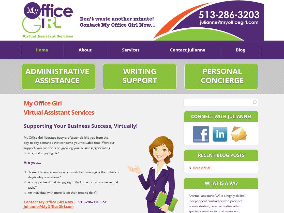 My Office Girl Website Design