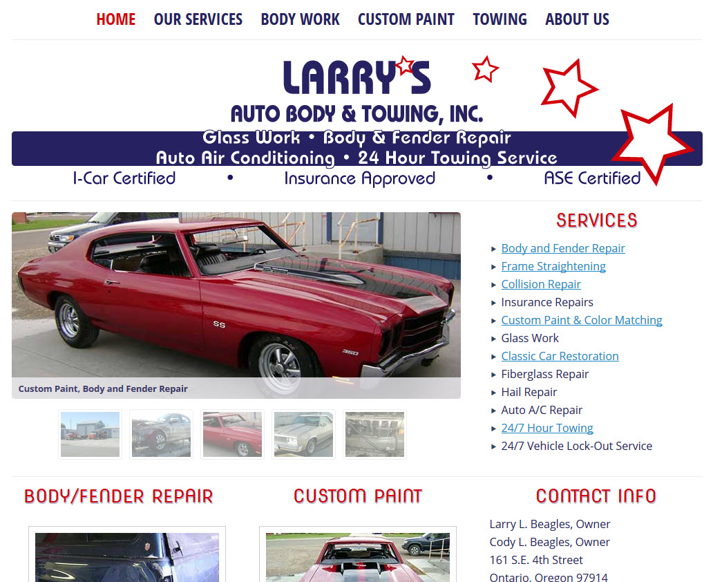 Larry's Auto Body and Towing screenshot